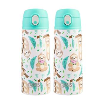 2PK Oasis Kids Drink Bottle Insulated Stainless Steel Sleepy Sloths 550ml