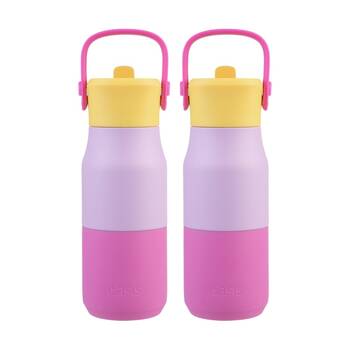 2PK Oasis Stainless Steel Insulated Drink Bottle W/ Sipper Bubblegum Pink 400ml