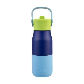 Oasis Stainless Steel Insulated Drink Bottle W/ Sipper Peacock Blue 400ml