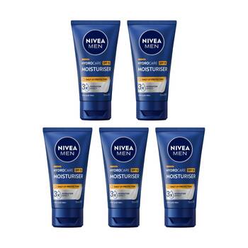 5PK Nivea Moisturiser Hydro Care SPF15 With Aloe Vera Men Skin 75ml