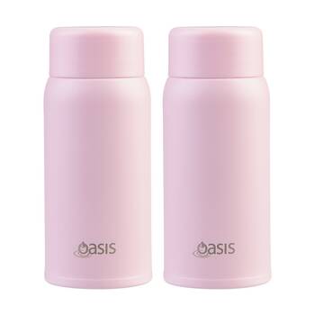 2PK Oasis Stainless Steel Double Wall Insulated Drink Bottle Pink Lemonade 150ml