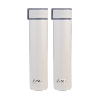 2PK Oasis Stainless Steel Double Wall Insulated Drink Bottle Alabaster 250ml