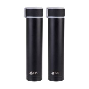 2PK Oasis Stainless Steel Double Wall Insulated Drink Bottle Black 250ml