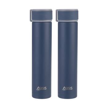 2PK Oasis Stainless Steel Double Wall Insulated Drink Bottle Indigo 250ml