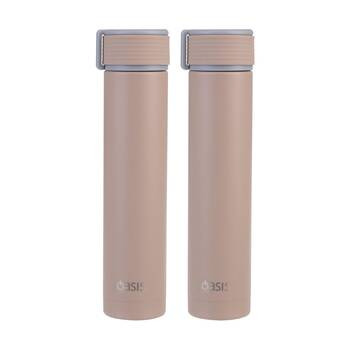 2PK Oasis Stainless Steel Double Wall Insulated Drink Bottle Latte 250ml