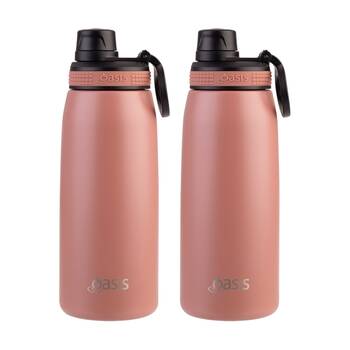 2PK Oasis Stainless Steel Double Wall Insulated Sports Bottle Auburn 780ml
