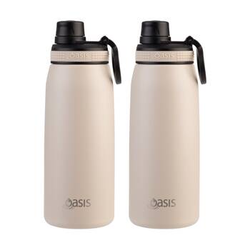 2PK Oasis Stainless Steel Double Wall Insulated Sports Bottle Oat 780ml