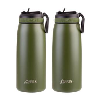 2PK Oasis Stainless Steel Double Wall Insulated Sports Bottle Forest Green 780ml