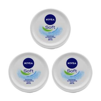 3PK Nivea Face/Body/Hands Refreshing Soft Moisturising Cream 200mL