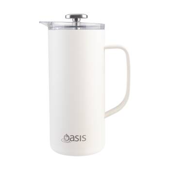 Oasis Stainless Steel Double Wall Insulated Coffee Press 4 Cup Alabaster 600ml