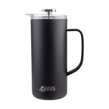 Oasis Stainless Steel Double Wall Insulated Coffee Press 4 Cup Black 600ml