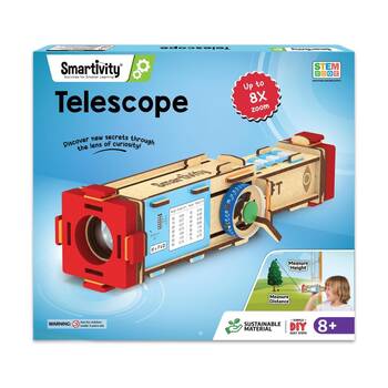 Smartivity Telescope Wooden Toy Magnification STEM Kit For Kids Age 8+