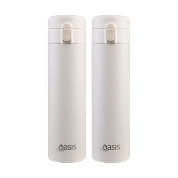 2PK Oasis Stainless Steel Double Wall Insulated Flip-Top Flask Alabaster 480ml