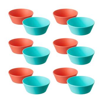 6x 2pc Nuby Brights Baby Bowls Durable Kids Plastic Dinnerware Orange/Teal