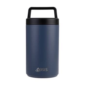 Oasis Stainless Steel D/Wall Insulated Food Flask W/ Handle Indigo 700ml