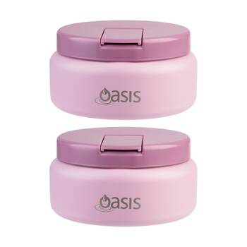 2PK Oasis Stainless Steel D/Wall Insulated Food Flask W/ Lid Blush 230ml