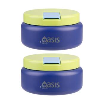 2PK Oasis Stainless Steel D/Wall Insulated Food Flask W/ Lid Peacock Blue 230ml