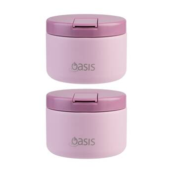2PK Oasis Stainless Steel Double Wall Insulated Food Flask Blush 300ml