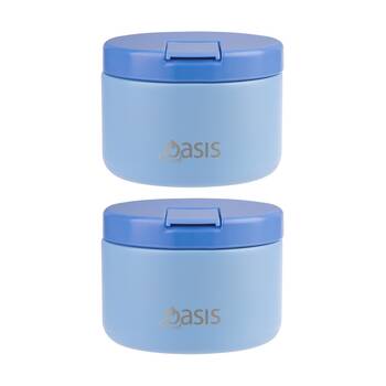 2PK Oasis Stainless Steel Double Wall Insulated Food Flask Blue 300ml