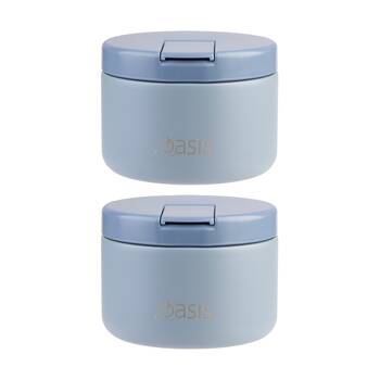2PK Oasis Stainless Steel Double Wall Insulated Food Flask Hazy Blue 300ml
