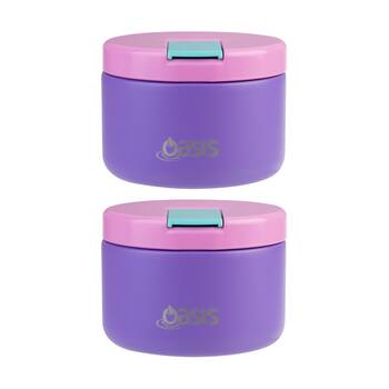 2PK Oasis Stainless Steel Double Wall Insulated Food Flask Mermaid Purple 300ml