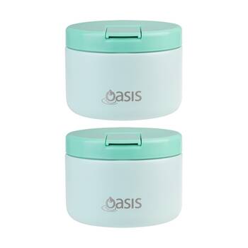 2PK Oasis Stainless Steel Double Wall Insulated Food Flask Mint 300ml