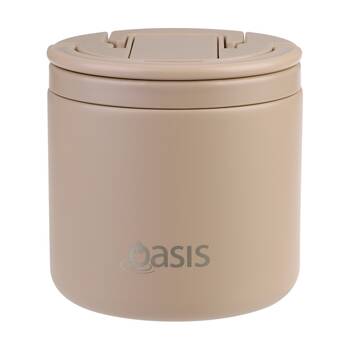 Oasis Stainless Steel Double Wall Insulated Food Flask W/ Lid Latte 500ml