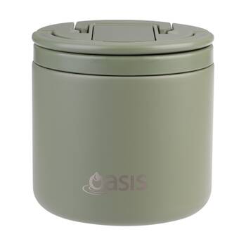 Oasis Stainless Steel Double Wall Insulated Food Flask Olive Green 500ml