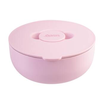 Oasis Stainless Steel Insulated Fresh-N-Go Lunch Bowl Pink Lemonade 950ml