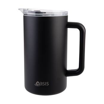 Oasis Ceramic Lined Stainless Steel Insulated Water Pitcher Black 1.5L