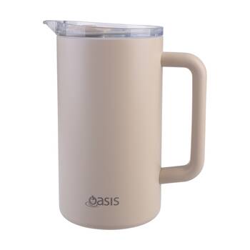Oasis Ceramic Lined Stainless Steel Insulated Water Pitcher Oat 1.5L