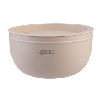 Oasis Stainless Steel Double Wall Insulated Salad Bowl With Lid Oat 2.8L