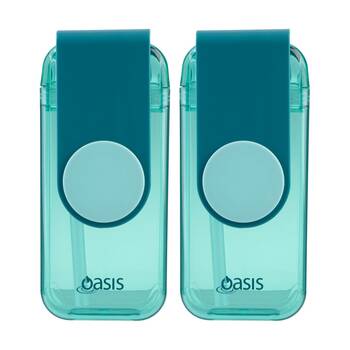 2PK Oasis Kids Tritan Impact Resistant Juice Box With Straw Green 300ml