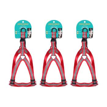 3x Paws And Claws Reflective Adjustable Pet Dog Harness Medium 40-65x2cm Assorted
