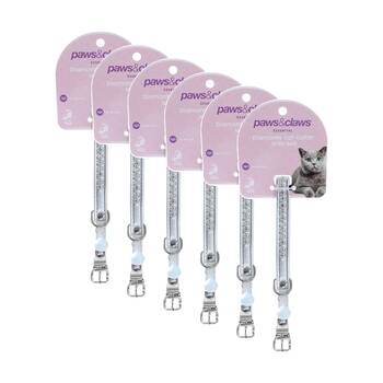 6x Paws And Claws Diamonte Cat Bell Collar 22-30cm Bedazzled Jewel Assorted