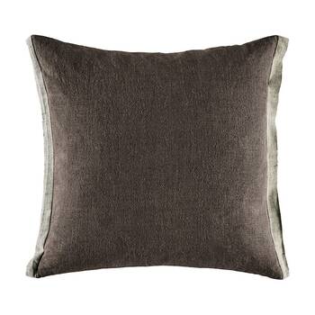 Kas Australia Belrose Cushion Linen Flange Charcoal 50x50cm