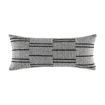 Kas Australia Loper Cushion Rectangular Stripe Charcoal 35x80cm
