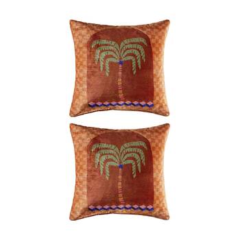 2PK Kas Australia Casablanca Cushion Cotton Viscose Clay 50x50cm