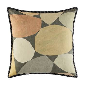 Kas Australia Drake Cushion Cotton Patterned Neutral 50x50cm