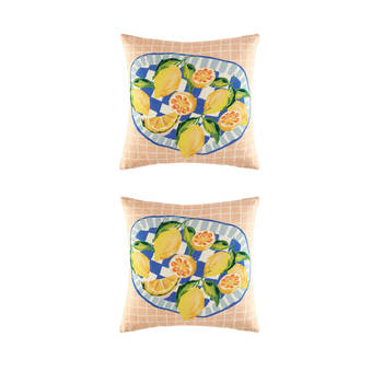 2PK Kas Australia Salerno Cushion Cotton Mediterranean Multi 50x50cm