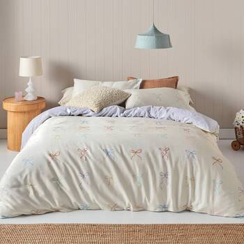 Kas Australia Bows Quilt Cover Set Cotton Bed Linen