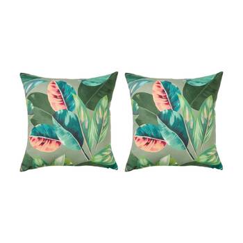2PK Kas Australia Rowan Outdoor Cushion Weather Resist Green 50x50cm