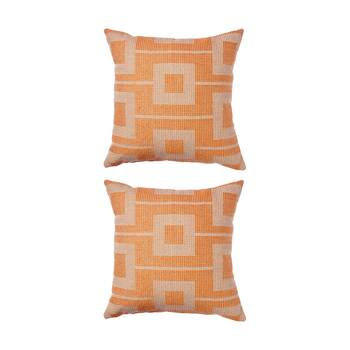 2PK Kas Australia Billy Outdoor Cushion Weather Resist Coral 50x50cm