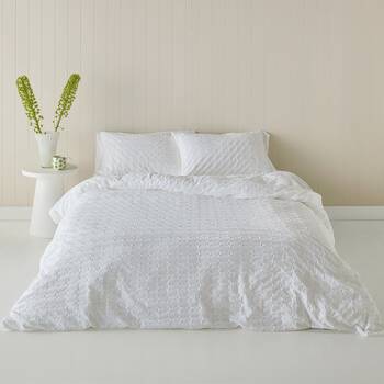 Kas Australia Jumbo Waffle Quilt Cover Set Cotton White