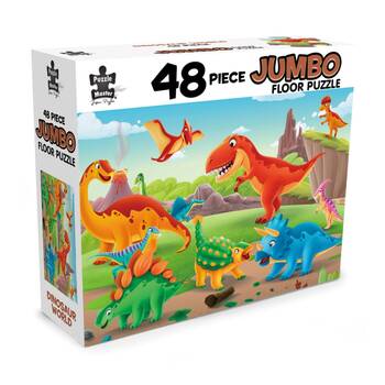 48pc Puzzle Master Jumbo Dinosaur World Large Floor Young Puzzlers 92x62cm