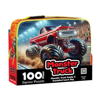 100pc Puzzle Master Lunch Box Monster Truck AR Edition Set Insulated