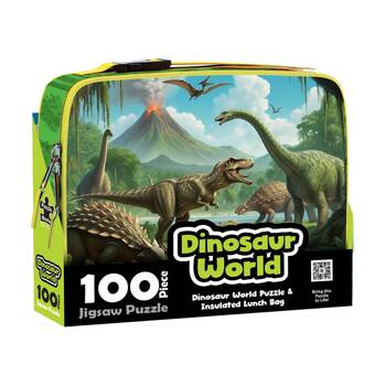 100pc Puzzle Master Lunch Box Dinosaur World AR Edition Educational Insulated