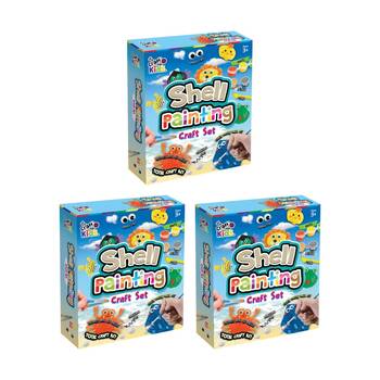 3PK Craft For Kids Ultimate Shell Painting Kit Crafting Set Fun 3y+