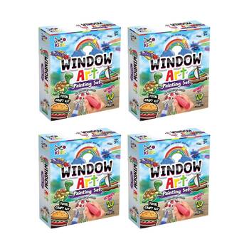 4PK 20pc Craft For Kids Create Your Own Window Art Crafting Set Projects 5y+