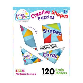 Magic Sensory Creative Shapes Puzzle Tin Toy Educational 3y+ Blue